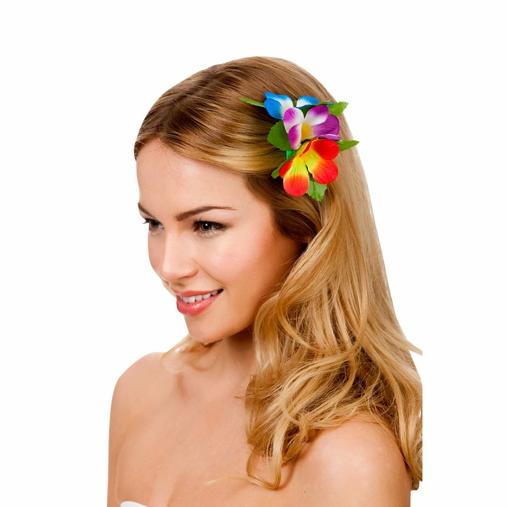 Wicked Hawaii Multi-coloured Flower Hair Clip Hawaiian Costumes 3 Wicked Hawaii Multi-coloured Flower Hair Clip Hawaiian Costumes