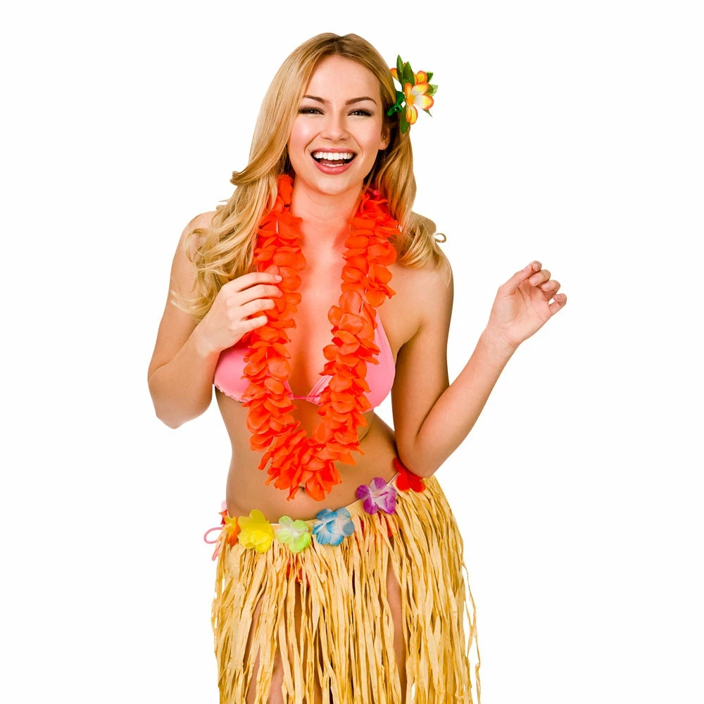 Wicked Hawaiian Lei Orange Petals Hawaiian Costumes 3 Wicked Hawaiian Lei Orange Petals Hawaiian Costumes