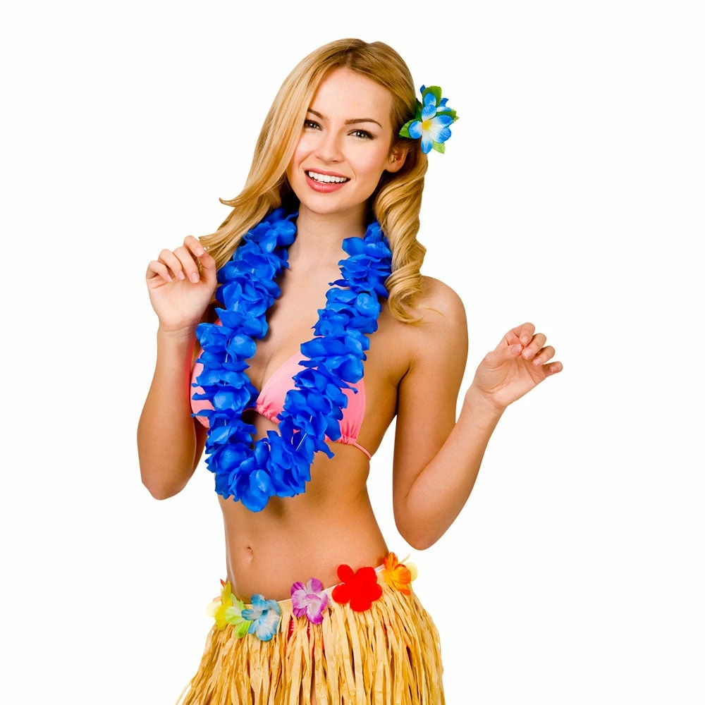 Wicked Hawaiian Costumes Hawaiian Lei - Royal Blue Petal 3 Wicked Hawaiian Costumes Hawaiian Lei - Royal Blue Petal