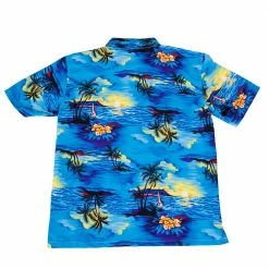 Wicked Hawaiian Shirt Blue Palm Trees Men's Hawaiian Costumes