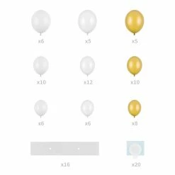 Partydecor Party Supplies Heart Balloon Garland White And Gold, 200cm