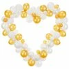 Partydecor Party Supplies Heart Balloon Garland White And Gold, 200cm