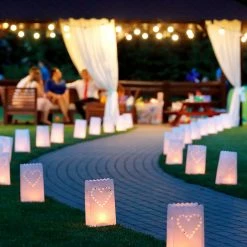 Partydecor Halloween Decorations Heart Candle Bag Lanterns Pack 10