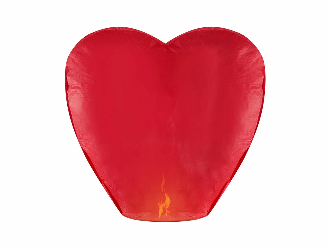 Partydecor Heart Sky Lanterns Red 3 Partydecor Heart Sky Lanterns Red