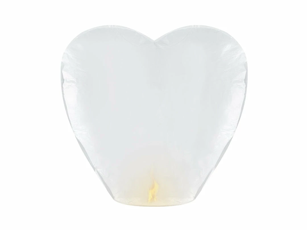 Partydecor Heart Sky Lanterns White 3 Partydecor Heart Sky Lanterns White