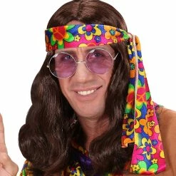 Widmann 1960's Hippie Dude Wig Brown