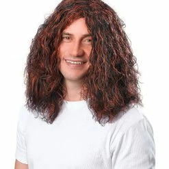 Bristol Costume Accessories Mens Long Brown Black Hippie Wig