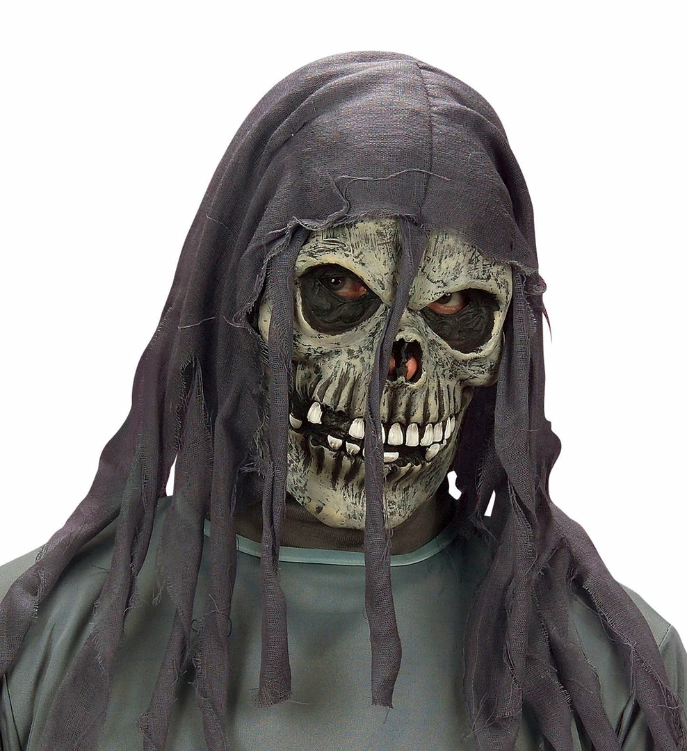 Widmann Hooded Skull Mask Child's 3 Widmann Hooded Skull Mask Child's
