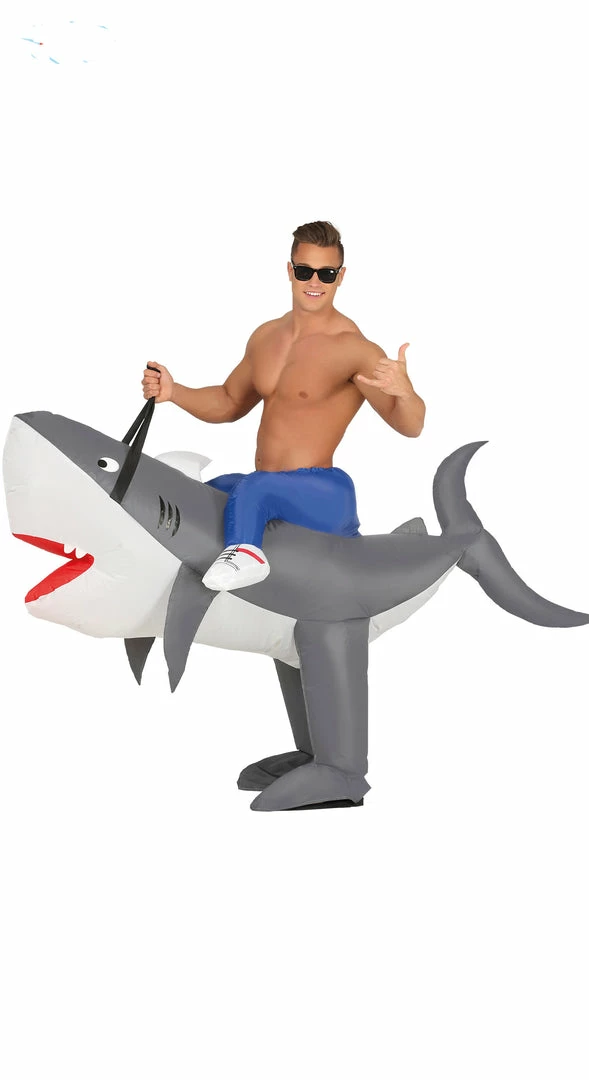 Fiestas Guirca Inflatable Ride On Shark Costume 3 Fiestas Guirca Inflatable Ride On Shark Costume