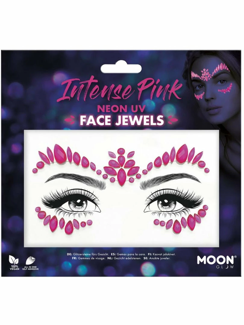 Paintglow Intense Pink Neon UV Face Jewels 3 Paintglow Intense Pink Neon UV Face Jewels