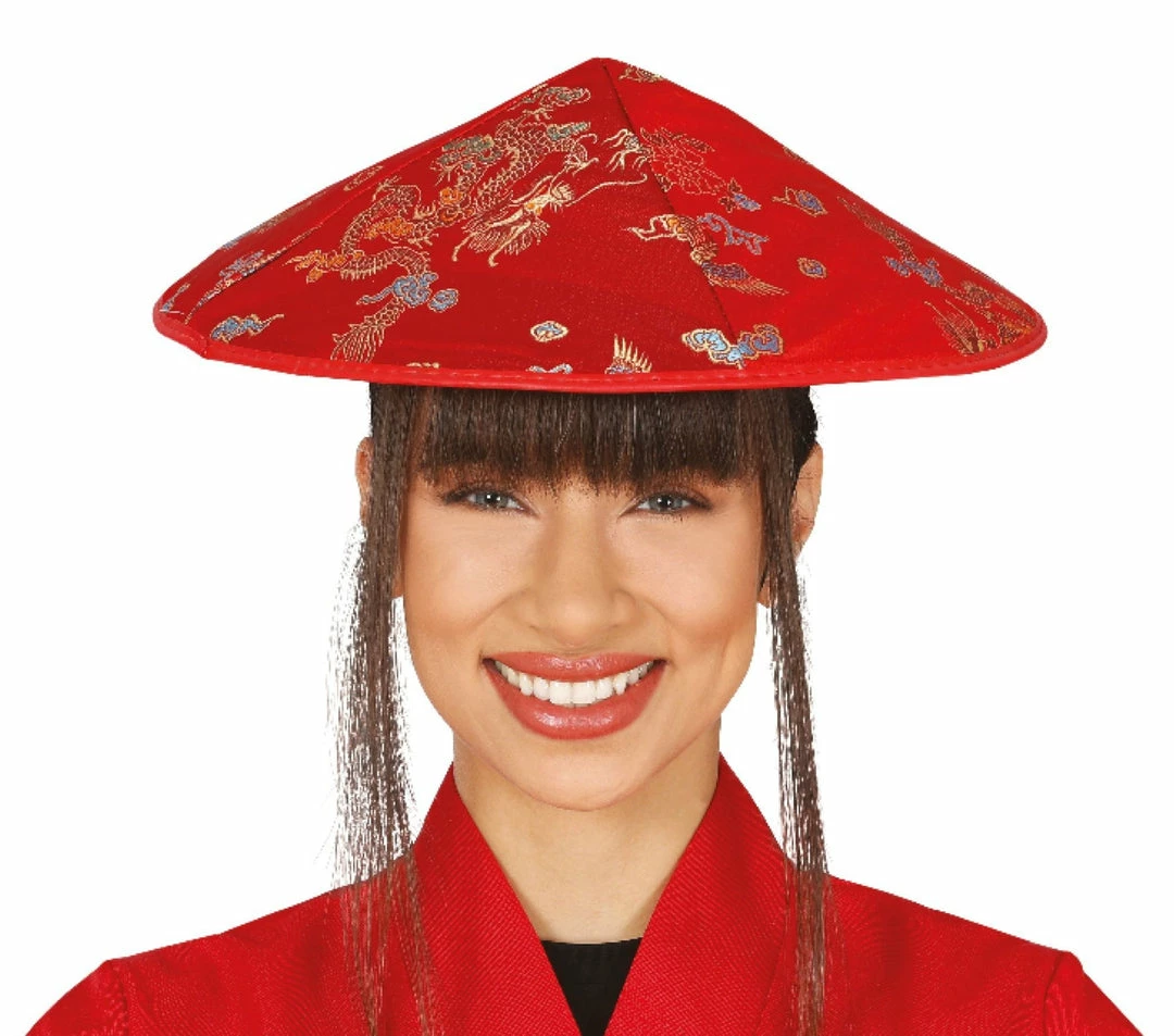 Fiestas Guirca World Costumes Japanese Coolie Hat Red 3 Fiestas Guirca World Costumes Japanese Coolie Hat Red