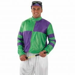 Funshack Uniform Costumes Jockey Costume Green And Purple Adult