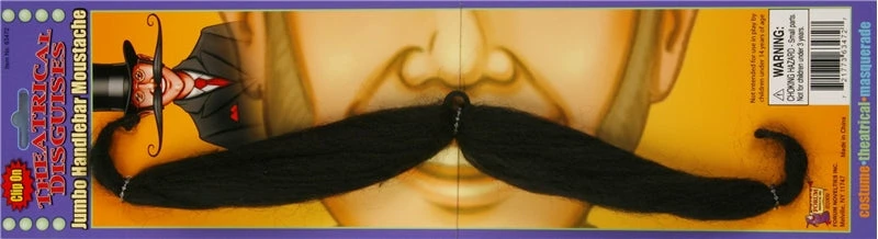 Bristol Jumbo Black Handlebar Fake Moustache 3 Bristol Jumbo Black Handlebar Fake Moustache