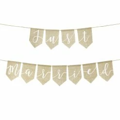 Partydecor Just Married Bunting Burlap Party Supplies