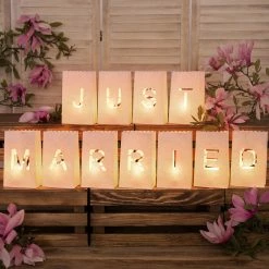 Partydecor Just Married Candle Lantern Bags Party Supplies