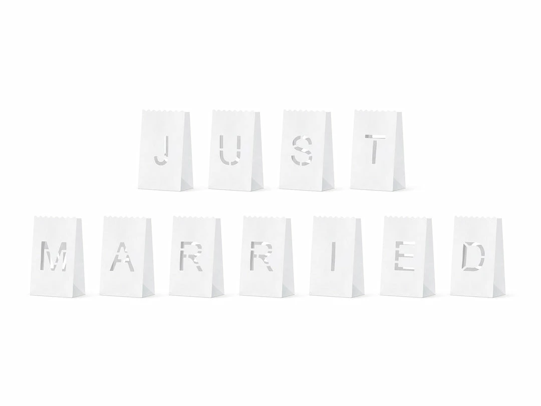 Partydecor Just Married Candle Lantern Bags Party Supplies 4 Partydecor Just Married Candle Lantern Bags Party Supplies