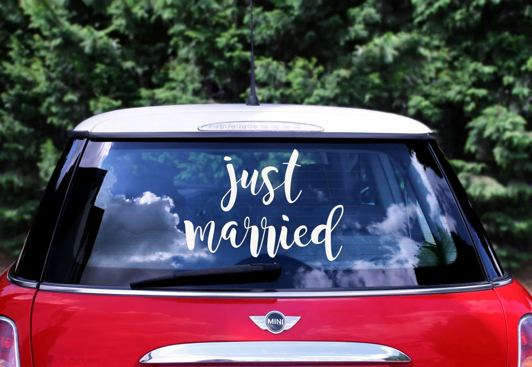 Partydecor Party Decorations Just Married Wedding Car Sticker Decoration 3 Partydecor Party Decorations Just Married Wedding Car Sticker Decoration