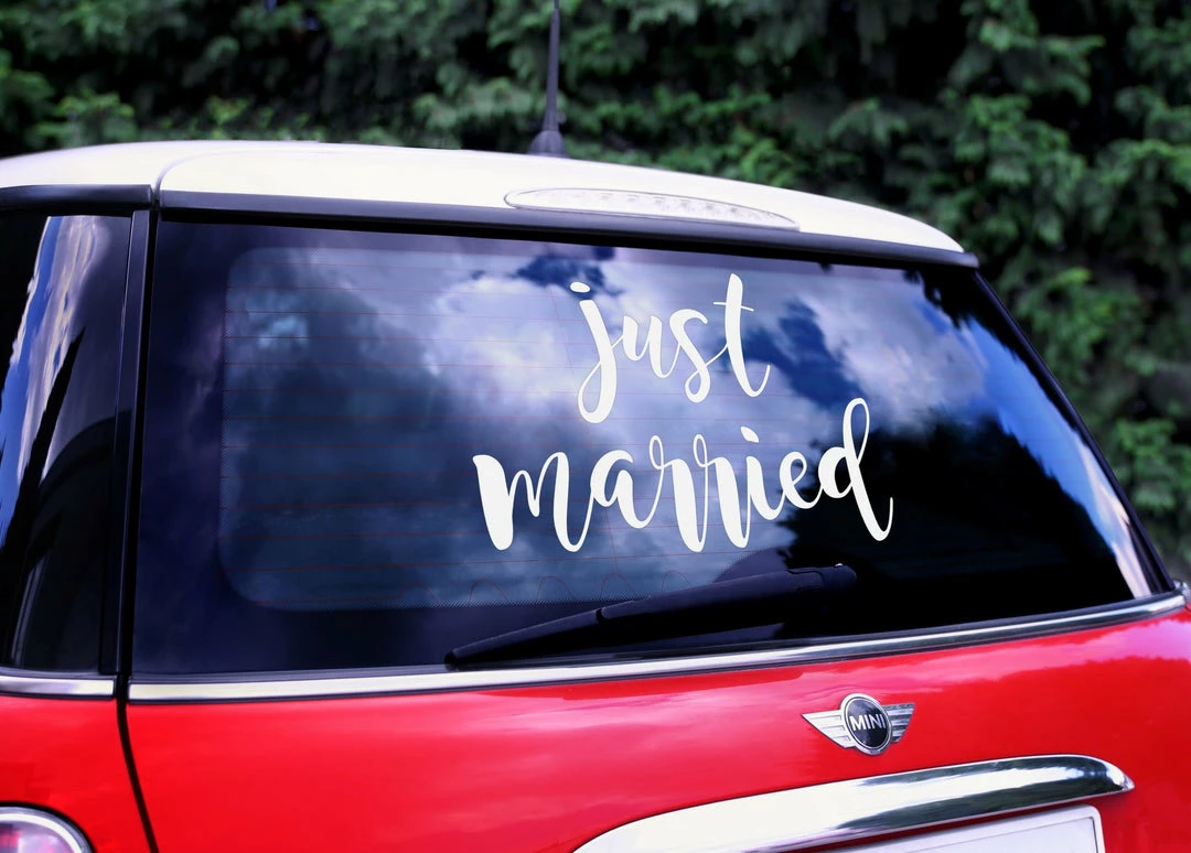 Partydecor Party Decorations Just Married Wedding Car Sticker Decoration 6 Partydecor Party Decorations Just Married Wedding Car Sticker Decoration