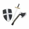 Smiffy's Knight Crusader Shield, Axe And Sword Set