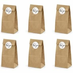 Partydecor Kraft Paper Treat Bags Thank You Pack Of 6