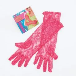 Bristol 1980's Lace Gloves Orange, Green Or Pink