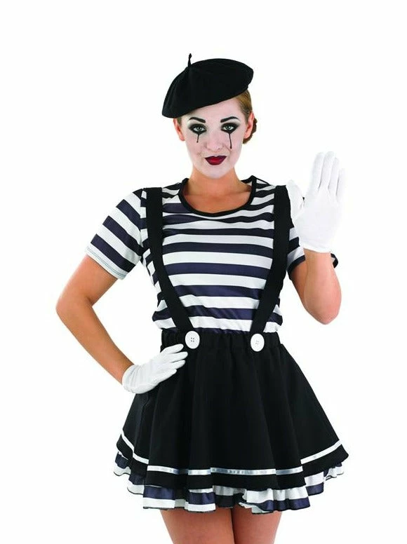 Funshack Uniform Costumes Ladies Mime Costume 4 Funshack Uniform Costumes Ladies Mime Costume