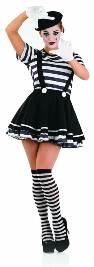 Funshack Uniform Costumes Ladies Mime Costume 3 Funshack Uniform Costumes Ladies Mime Costume