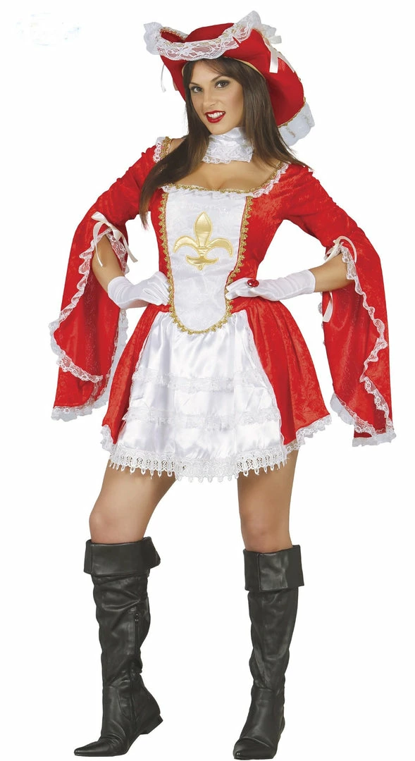Fiestas Guirca Musketeer Lady Costume Red 3 Fiestas Guirca Musketeer Lady Costume Red