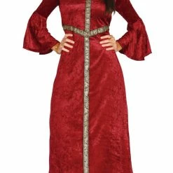 Fiestas Guirca Medieval, Renaissance & Tudor Costumes Renaissance Maiden Dress Costume Red