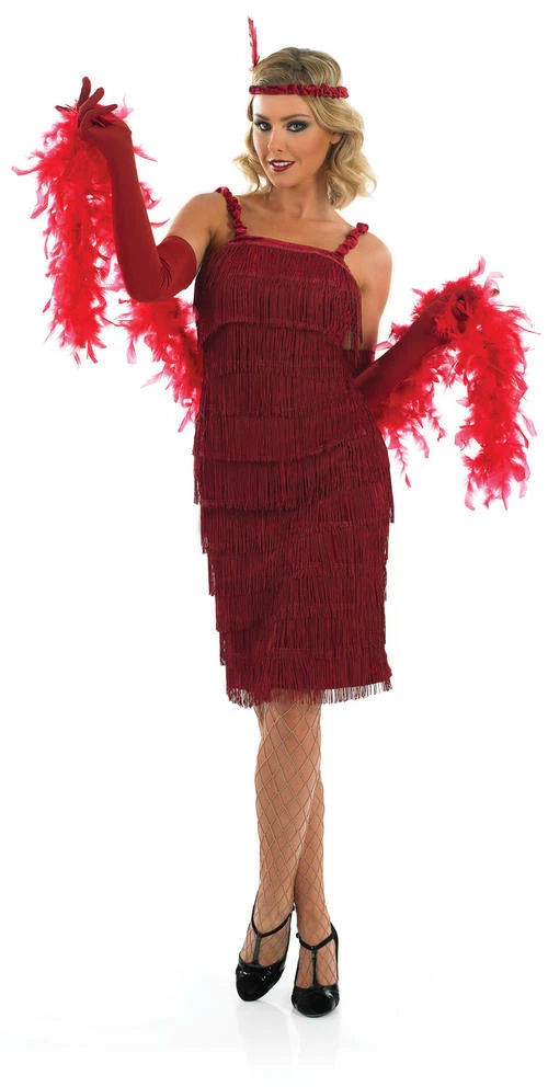 Funshack Roaring 1920's Girl Red Flapper Dress 3 Funshack Roaring 1920's Girl Red Flapper Dress