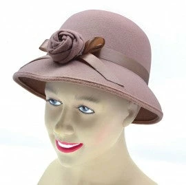 Bristol Ladies Cloche Hat 1920s Style Plush Beige 1920's 3 Bristol Ladies Cloche Hat 1920s Style Plush Beige 1920's