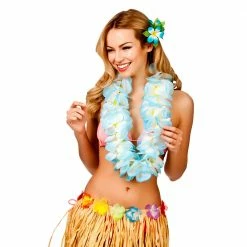 Wicked Hawaiian Costumes Large Two Tone Petal Lei - Sky Blue