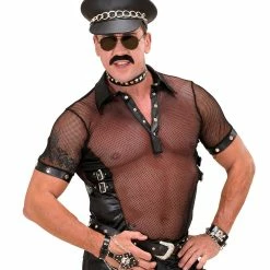 Widmann 1970's Leather Biker Hat