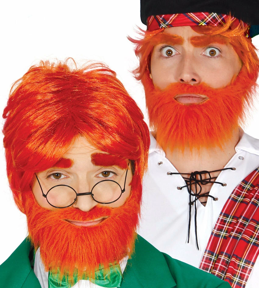 Fiestas Guirca Leprechaun Or Scotsman Red Wig And Beard St Patrick's Day Costumes 3 Fiestas Guirca Leprechaun Or Scotsman Red Wig And Beard St Patrick's Day Costumes