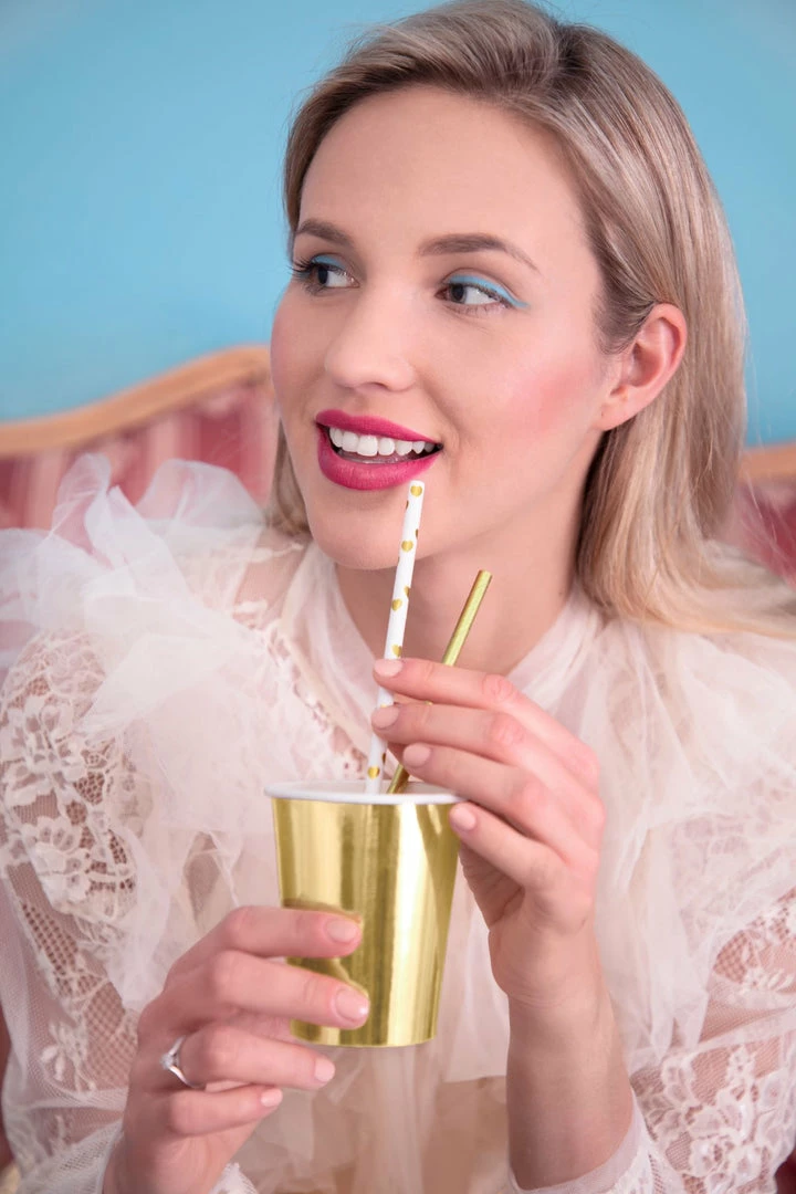 Partydecor Light Gold Hearts Paper Straws Pack Of 10 4 Partydecor Light Gold Hearts Paper Straws Pack Of 10