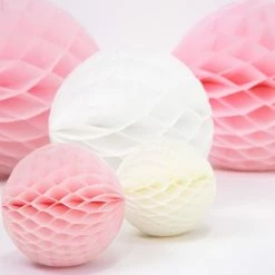 Partydecor Christmas Gift And Decoration Ideas Light Pink Honeycomb Party Decoration 10cm