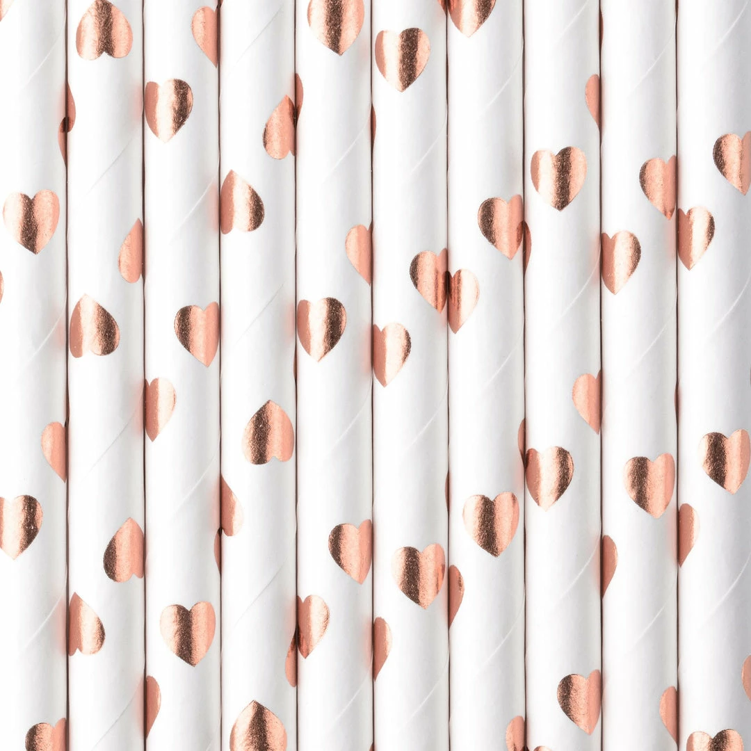 Partydecor Valentines Light Rose Gold Paper Straws Pack Of 10 3 Partydecor Valentines Light Rose Gold Paper Straws Pack Of 10