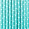 Partydecor Light Sky-blue Polka Dot Paper Straws