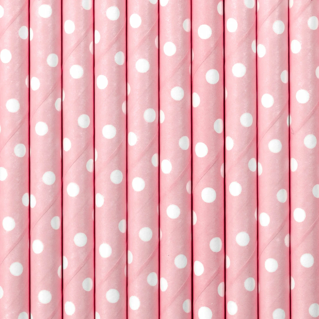 Partydecor Light Pink Polka Dot Paper Straws 3 Partydecor Light Pink Polka Dot Paper Straws
