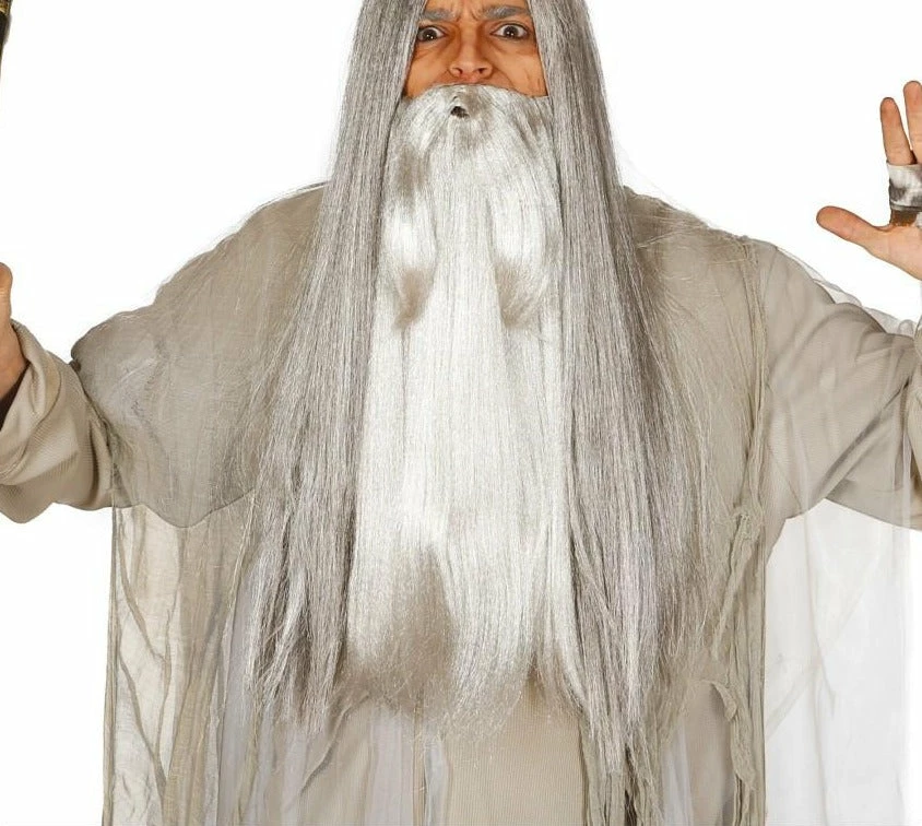 Fiestas Guirca Long Grey Beard Wigs 3 Fiestas Guirca Long Grey Beard Wigs