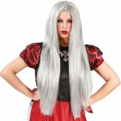 Fiestas Guirca Long Grey Wig Ladies Halloween Accessories