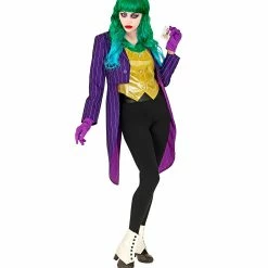 Widmann Superhero & Villiain Mad Joker Ladies Tailcoat Costume