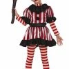 Fiestas Guirca Halloween Mad Striped Clown Costume Girl