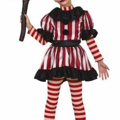 Fiestas Guirca Halloween Mad Striped Clown Costume Girl