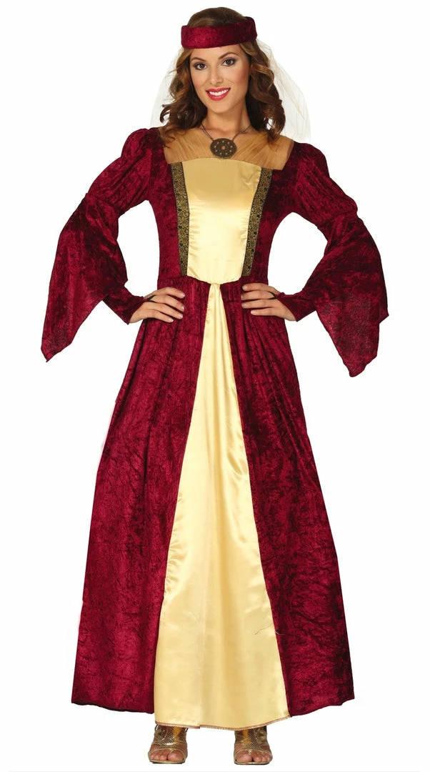 Fiestas Guirca Medieval Maiden Costume Red 3 Fiestas Guirca Medieval Maiden Costume Red