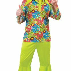 Fiestas Guirca Decades And History Flower Power Hippie Costume Men's