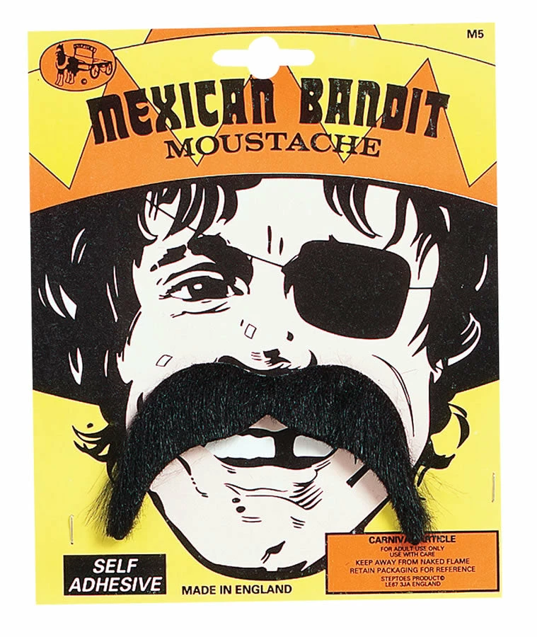 Bristol World Costumes Mexican Bandit Black Moustache 3 Bristol World Costumes Mexican Bandit Black Moustache