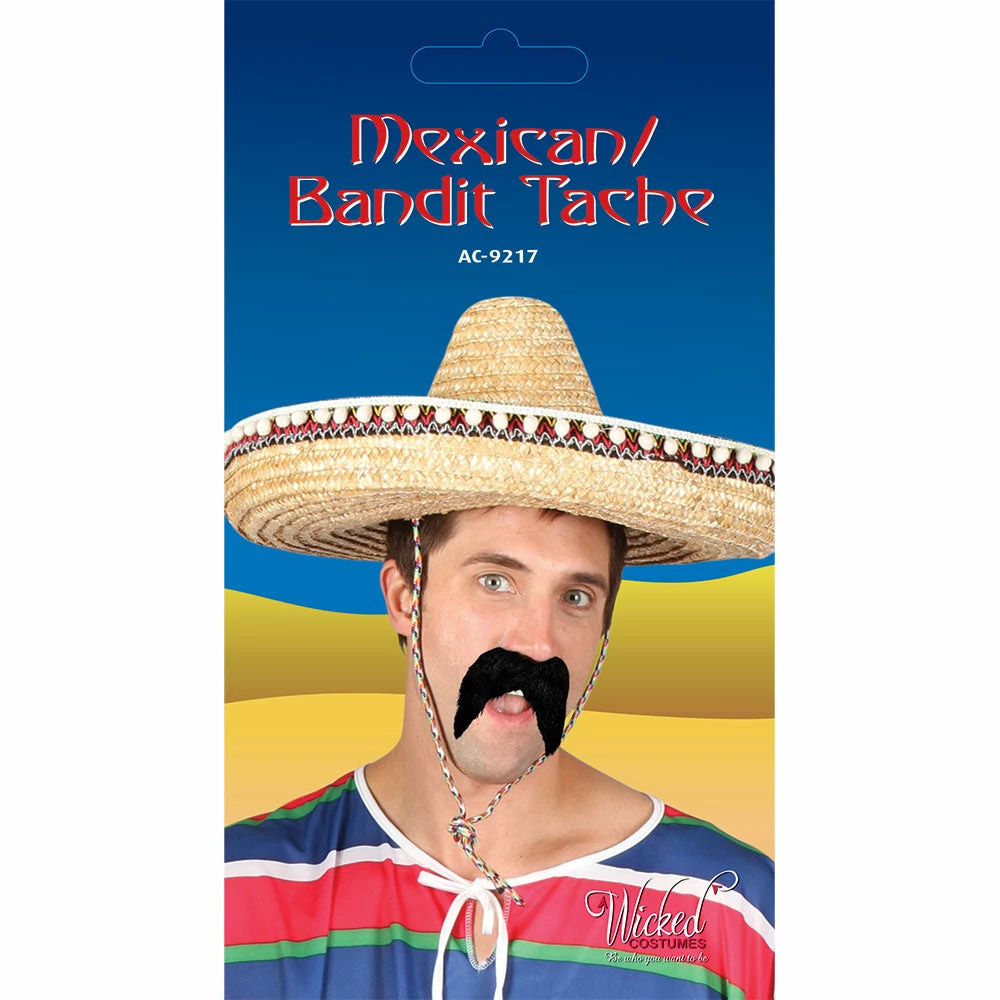 Wicked World Costumes Mexican Bandit Moustache Black 3 Wicked World Costumes Mexican Bandit Moustache Black