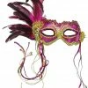 Bristol Milano Feathered Pink And Gold Masquerade Mask Costume Accessories