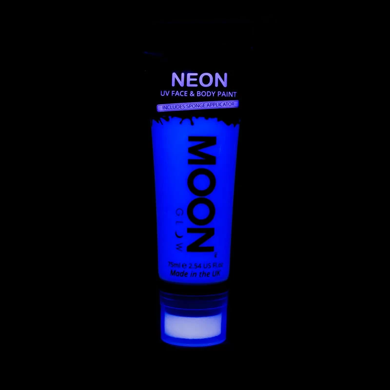 Moonglow Moon Glow 75ml Neon UV Face & Body Paint Blue Costume Accessories 4 Moonglow Moon Glow 75ml Neon UV Face & Body Paint Blue Costume Accessories